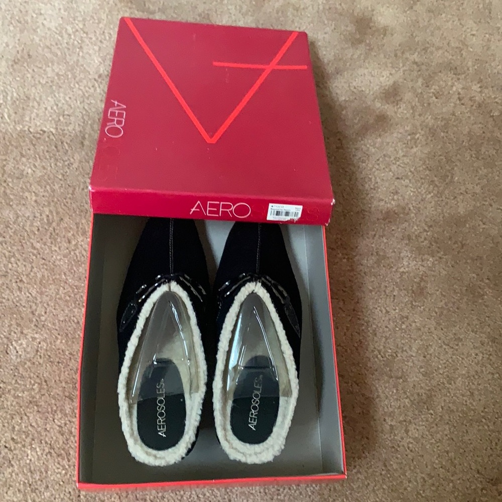 Nwt Aerosoles CINCHSHEARLY women’s black suede sz9